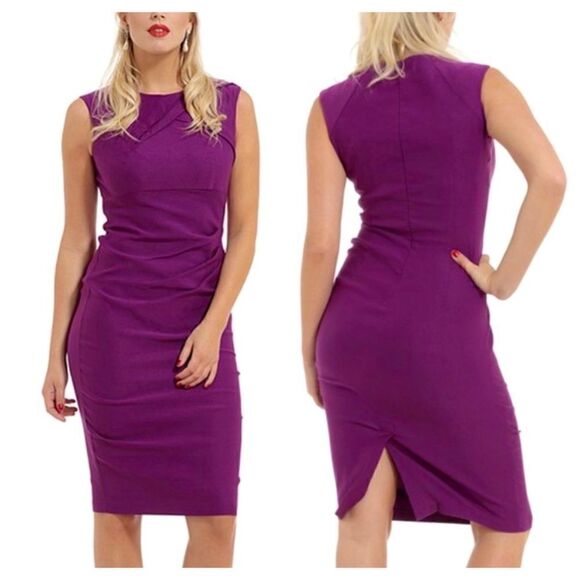 Voodoo Vixen Claudette Retro Pin Up Style Pencil Wiggle Sleeveless Dress - Picture 1 of 12